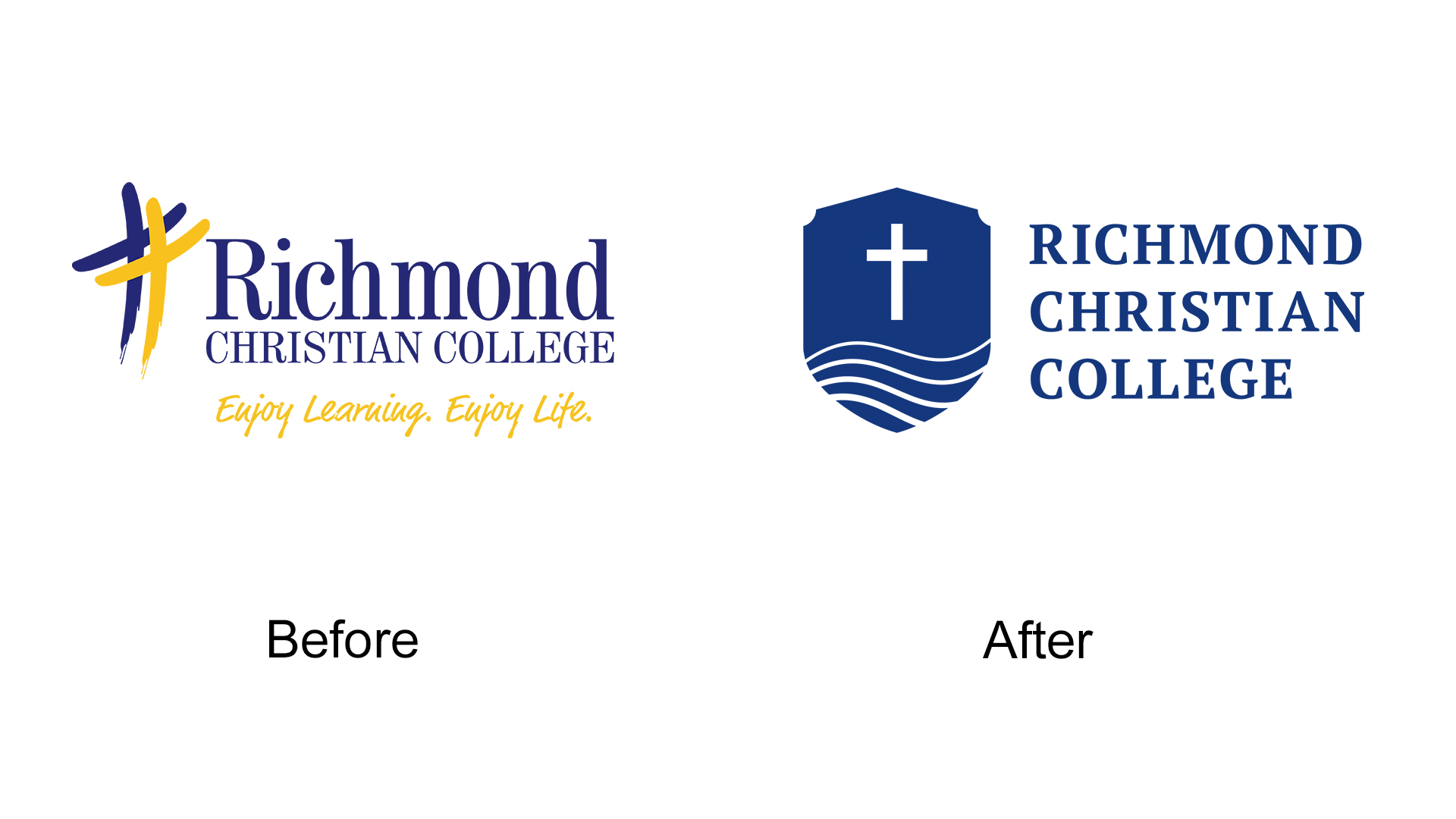 Richmond Christian College - new vs old logo